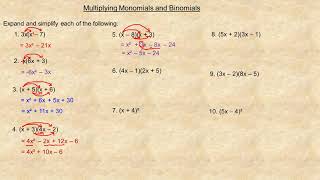 Multiplying Monomials and Binomials [upl. by Livesay]