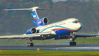 TUPOLEV TU154 LANDING with OPEN REVERSERS before TOUCHDOWN  TU154 DEPARTURE 4K [upl. by Treulich]