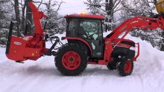 Kubota L 5740 Plowing amp Blowing Snow [upl. by Yatnoed]