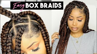 EASY SUMMER BOX BRAIDS beginner friendly [upl. by Acissej946]