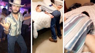 Drunk Lads Hilariously Pass Out On Bed [upl. by Ylra637]