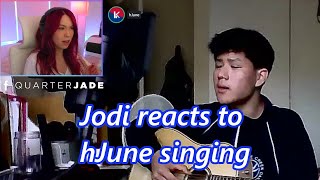 Jodi reacts to hJune singing [upl. by Gauthier]