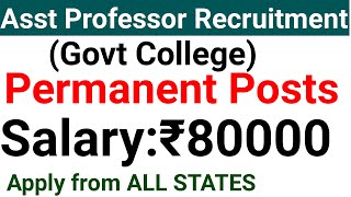 GOVT COLLEGE ASST PROFESSOR PERMANENT VACANCY 2024 [upl. by Lledrev770]