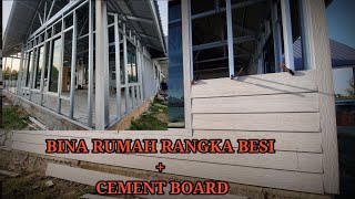 DIY Bina Rumah Rangka Besi C Channel dan Cement Board SheraTimelapse [upl. by Tamara]