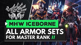 Monster Hunter World Iceborne  All Master Rank Armor Sets So Far [upl. by Christabelle]