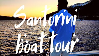 Santorini boat tour  catamaran sunset cruise Luxury Greece 🇬🇷 [upl. by Eerej]