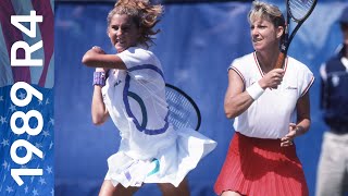 15yearold Monica Seles vs 34yearold Chris Evert  US Open 1989 Round 4 [upl. by Antebi]