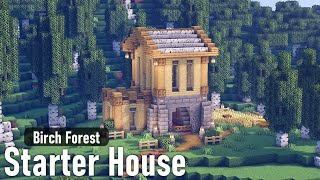 Minecraft  How to Build a Starter House in the Birch Biome [upl. by Yenaffit]