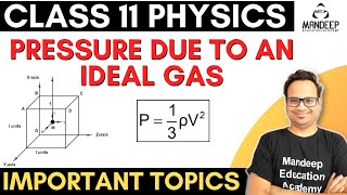 KTG 01  Pressure Exerted By An Ideal Gas Derivation  Physics Class 11  Important Derivations [upl. by Adym]