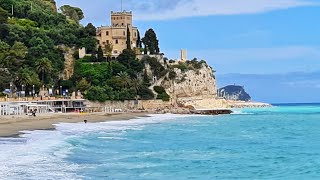 Italy  Liguria  Walking Tour  Finale Ligure  Best Beach🌴 4k [upl. by Munsey912]