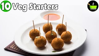 10 Popular Indian Vegetarian Party Snacks and Starter Recipes [upl. by Neelyar]