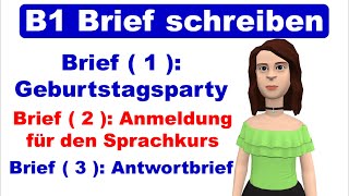 Prüfung B1  DTZ  Brief schreiben 2020  3 wichtige Briefe [upl. by Dlaner]