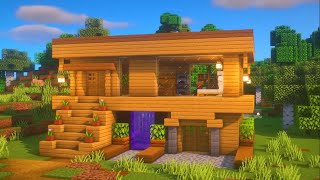 Minecraft  How to Build Starter Survival House Tutorial 7 [upl. by Zephan]