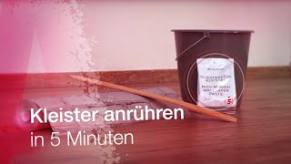 Vliestapeten Kleister anrühren so geht´s in 5 Minuten richtig und ohne Klumpen [upl. by Nanni]