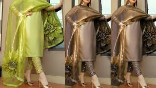 DIY Organza Dupatta Design Cutting stitching in hindiNew Party Wear Designer Dupatta Making At Home [upl. by Ednutey649]