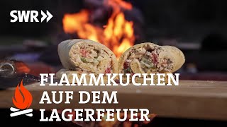 Vom Lagerfeuer Gerollter Flammkuchen mit selbst geschlachtetem Schwein  SWR Feuer amp Pfanne  ASMR [upl. by Glynas286]