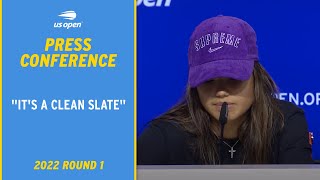 Emma Raducanu Press Conference  2022 US Open Round 1 [upl. by Dale]