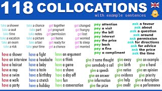 Learn 118 COMMON Collocations in English used in Daily Conversations [upl. by Anastatius782]