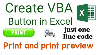 Create VBA button for print and print preview in excelprint excel sheet through VBA buttonlearn it [upl. by Phalan14]