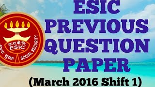 ESIC previous question papersnursing nursingofficer [upl. by Ylrebma]