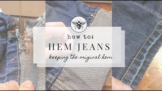 How To Hem Your Jeans Like A Pro  KeepingThe Original Hem [upl. by Ainad]