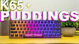 Corsair K65 Mini  HyperX Pudding Keycaps  Unboxing Review amp Sound Test [upl. by Enylorac110]