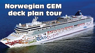 Norwegian Gem Deck plan deck tour funmedia [upl. by Haynes]