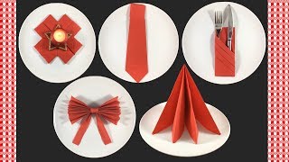 5 Modi per piegare tovaglioli di carta per le festività Natalizie  How to fold a Napkin Christmas [upl. by Suaeddaht]