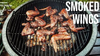 KILLER Smoked Wings On The Big Green Egg [upl. by Yesnik]