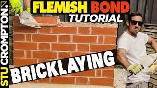 how to build a brick wall in flemish bond bricklaying [upl. by Ycat]