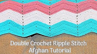 Crochet Ripple Stitch Afghan Tutorial  DIY Crochet Blanket [upl. by Esinyt707]