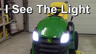 Riding Mower LED Headlamp Conversion  Easy amp Inexpensive [upl. by Hareenum]