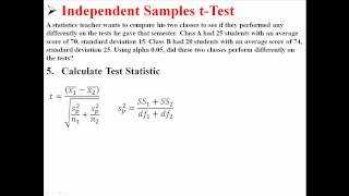 Independent Samples tTest [upl. by Casaleggio229]