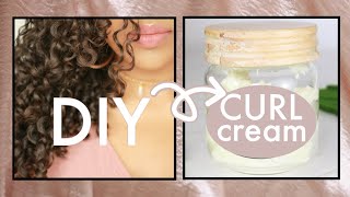 Homemade Curl Cream HEALTHY CURLY HAIR  Natural DIY [upl. by Darbee627]