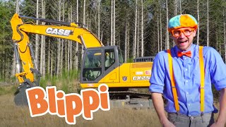 Blippi Blippi Visits a Construction Site  Construction Vehicles For Children  Blippi Excavator [upl. by Vallery]