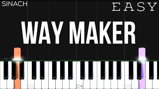 Sinach  Way Maker  EASY Piano Tutorial [upl. by Vasily]