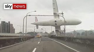 Taiwan Plane Crash Passenger Jet Hits Bridge [upl. by Areval]