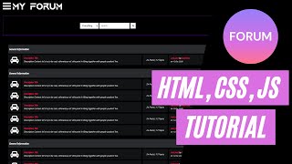 How To Create A Discussion Forum Website With HTML CSS And JavaScript Frontend Tutorial 2021 [upl. by Leaffar]