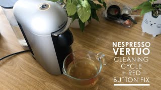 Nespresso Vertuo Running a cleaning cycle  red flashing button fix for reusable pods [upl. by Aihsetel]