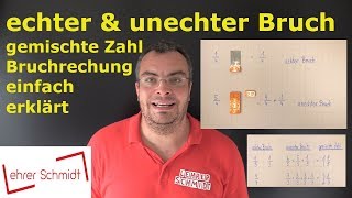 echter amp unechter Bruch  Bruchrechnung  Grundlagen ganz einfach erklärt  Lehrerschmidt [upl. by Claudine833]