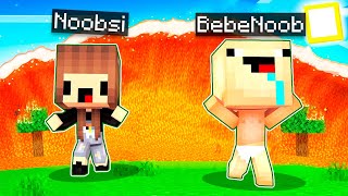 ¡APARECE UN TSUNAMI DE LAVA EN MINECRAFT 😱🔥 BEBE NOOB Y BEBE NOOBSI MINECRAFT [upl. by Renita]