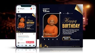 PixelLab Tutorial  How to Design Professional Birthday Flyer in Pixellab  2022  Graphics Design [upl. by Analim]