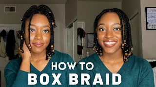 How To BOX BRAID Protective Style WITHOUT Extensions [upl. by Asiil]