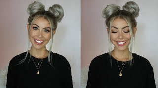 QUICK  EASY SPACE BUNS TUTORIAL  BrittanyNichole [upl. by Anrat]