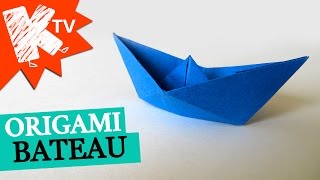 Bateau en papier  origami facile [upl. by Leonore643]