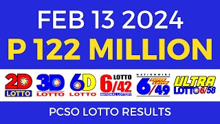 Lotto Result February 13 2024 9pm PCSO [upl. by Olifoet]