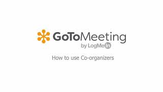 GoToMeeting  How to use Coorganizers [upl. by Farly]