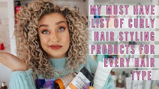 The BEST Curly Styling Products For YOUR Curl Type 2A4C Wavy Curly amp Coily [upl. by Lopez401]