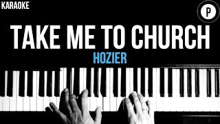 Hozier  Take Me To Church Karaoke SLOWER Acoustic Piano Instrumental Cover Lyrics [upl. by Rehpotsrhc]