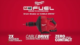 Milwaukee® M18™ FUEL™ Drain Snake wCable Drive™ [upl. by Ahsini]